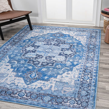 Maris Ornate Medallion Washable Area Rug